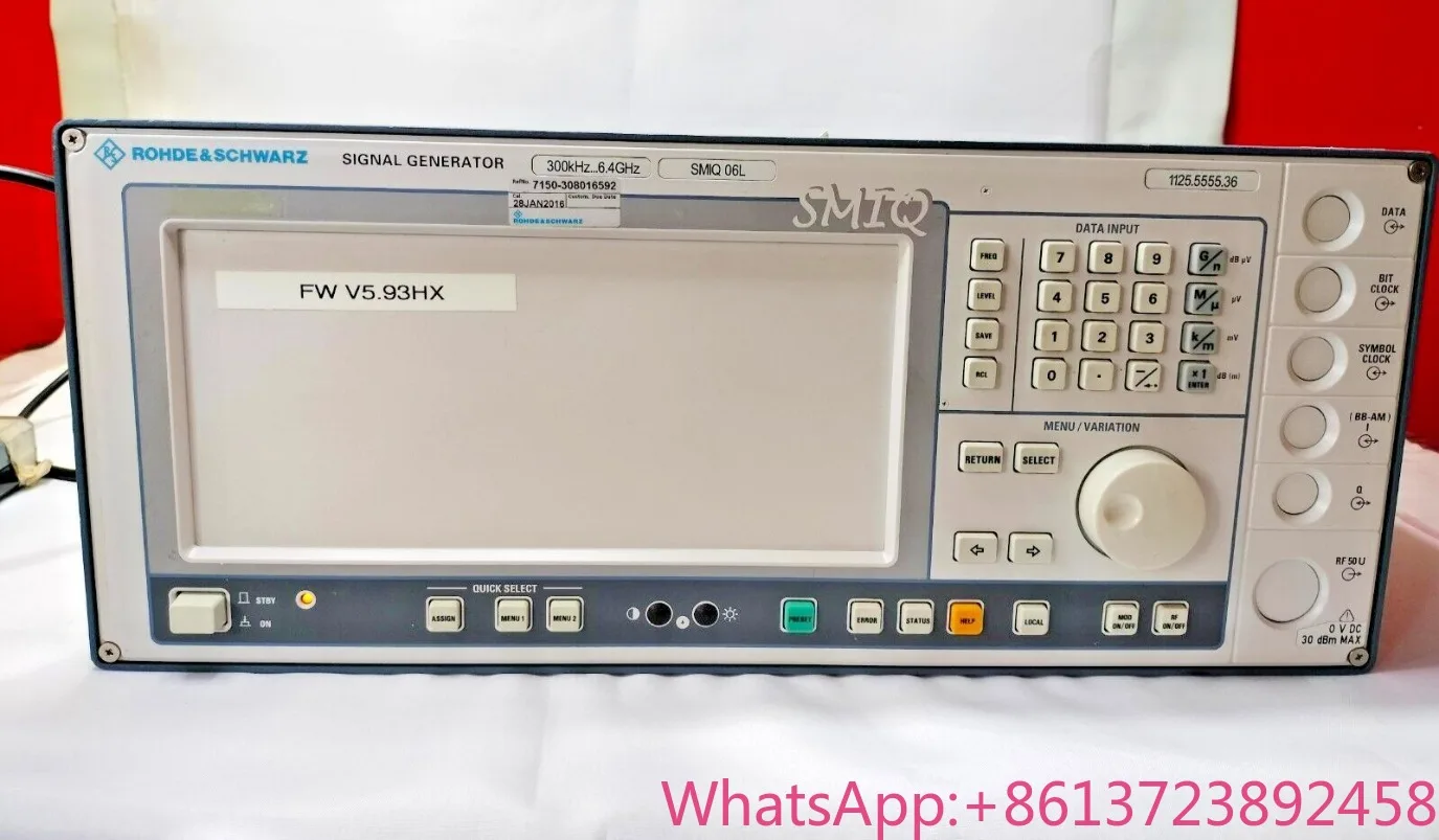 

Генератор сигналов Rohde & Schwarz SMIQ 06L 1125.5555.26 300 кГц-6,4 ГГц # МОКУ