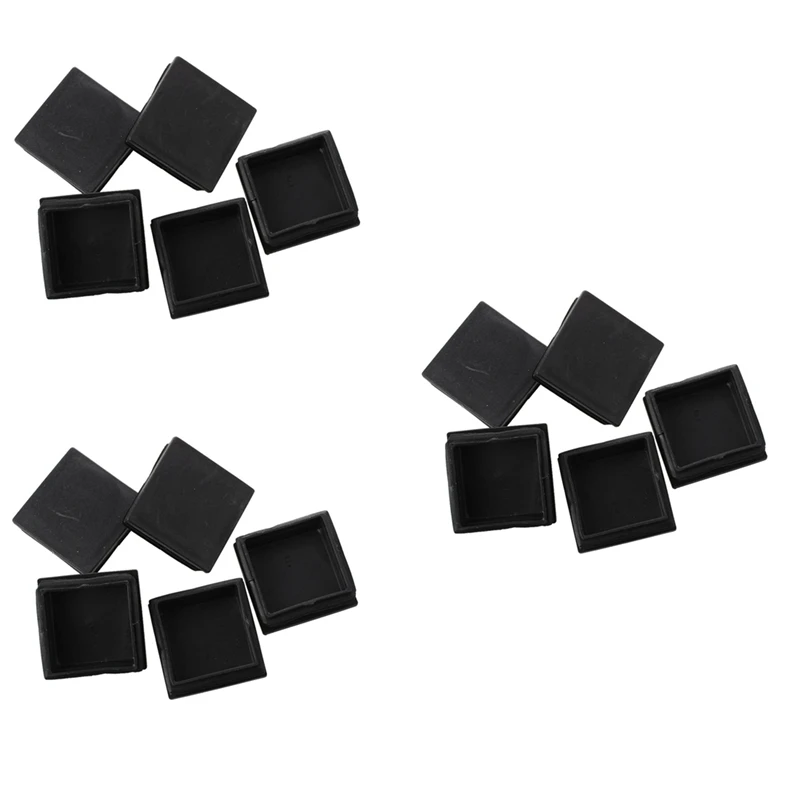 15 Pcs Plastic Square Blanking End Caps Tubing Tube Inserts 50Mm X 50Mm Retail