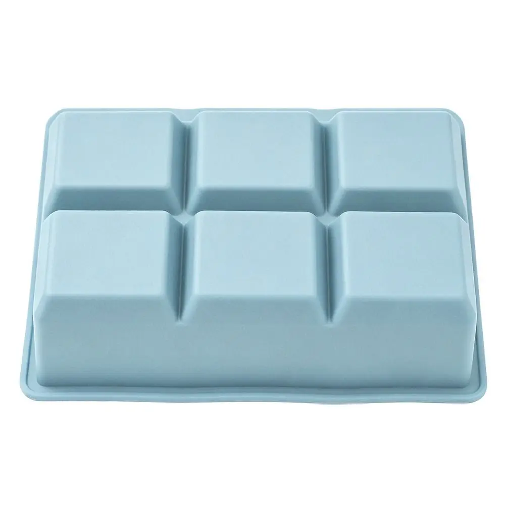 2 pcs Reusable Silicone Ice Cube Maker 6 Cavities Leak Proof Ice Cube Tray Easy Release Chocolate Candy Mold Bar