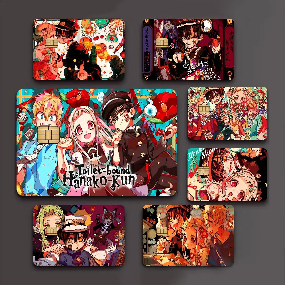 Anime Toilet Bound Hanako Kun Cartoon Credit Card Skin Stickers for Bank Card Bus Metro Card Sticker Waterproof Women Gift