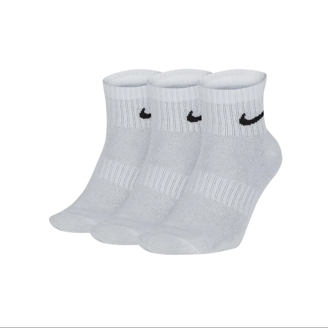 NIKE Calcetines de entrenamiento unisex ligeros y de secado rápido 3 pares Calcetines de soporte de otoño Cómodos y suaves