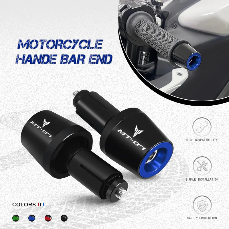 

For MT-07 MT-09 FZ09 FZ07 FJ09 2014-2025 Motorcycle 7/8" 22mm Handle Bar Grip Ends Handlebar Grip Plug Anti Slider Cap MT07 MT09