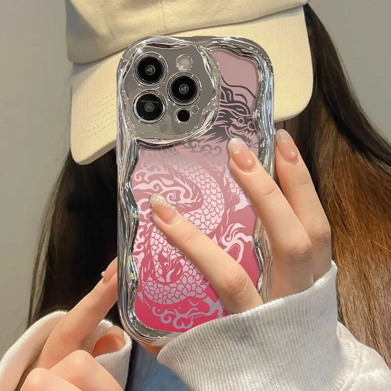 Pink Dragon Totem Phone Case For Samsung Galaxy A55 A35 A25 A15 A54 A24 A33 A34 A73 5G A32 A51 A52 A53 A71 A72 A30 A50soft