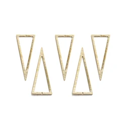 10Pcs Raw Brass Textured Triangle Pendant Charms Hollow Geometric Charm for Diy Jewelry Boho Earring Necklace Making