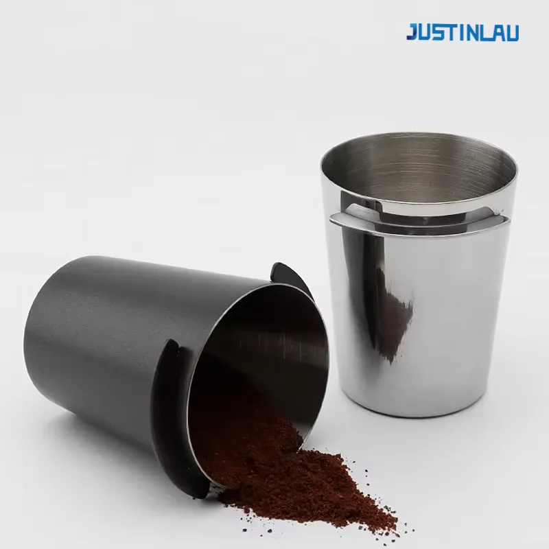 JUSTINLAU Coffee Dosing Cup Sniffing Mug for Espresso Machine Wear Resistant Stainless Steel Coffee Dosing Cup for 58/53/51mm