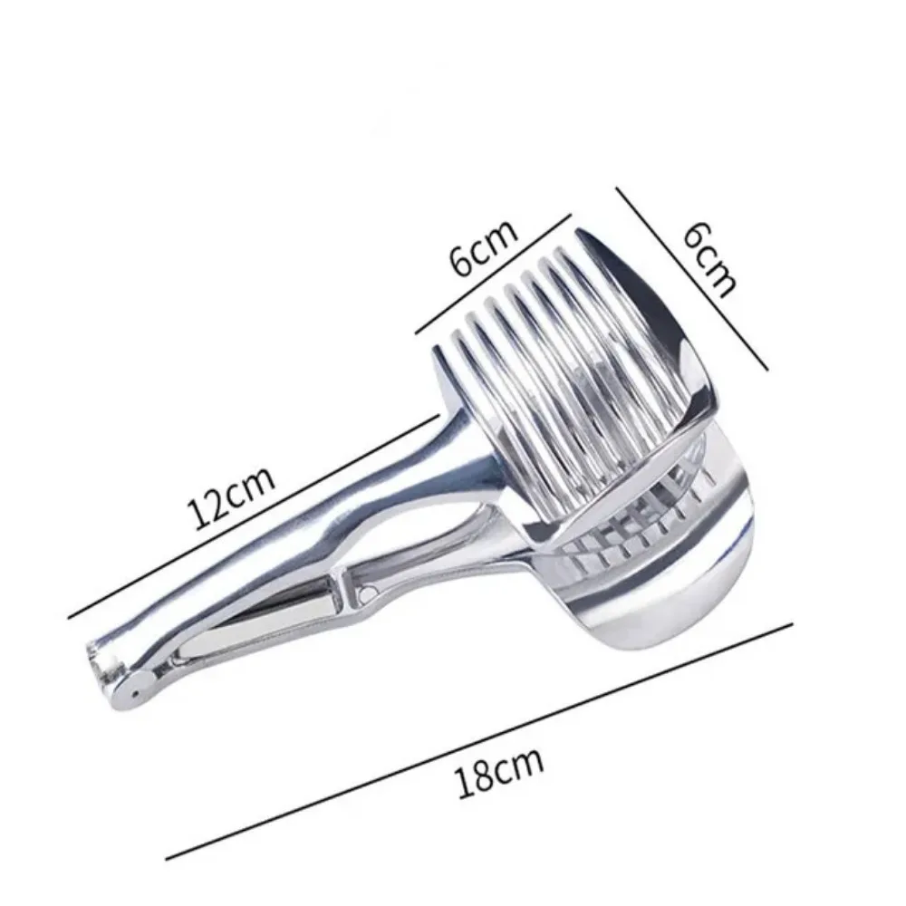 Handheld Stainless Steel Fruit Slicer - Kitchen Cutter for Tomatoes Lemons Oranges Onions - Handy Kitchen Accessory for Easy Cut
