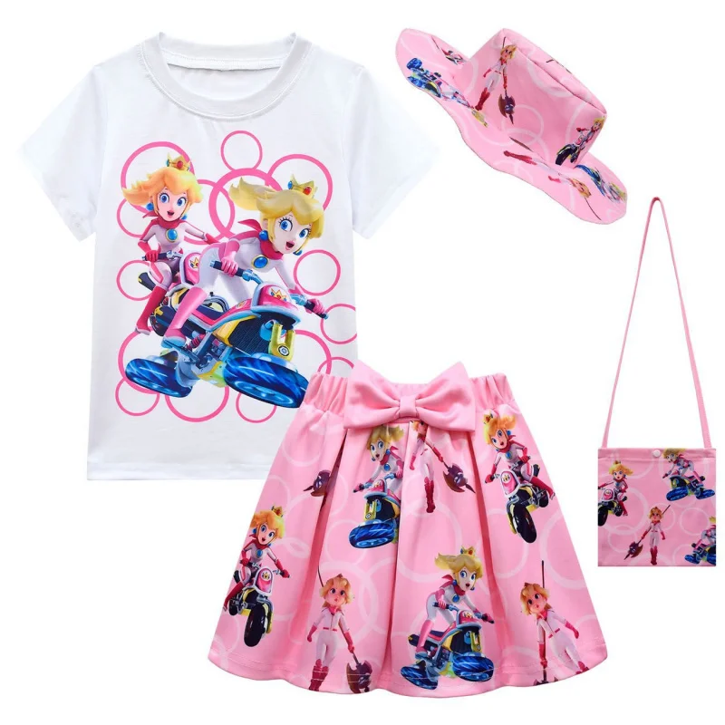 여름 옷 소녀 Gabbys T 셔츠 스커트 세트 Gabby 고양이 카니발 할로윈 코스프레 의상 생일 파티 의류