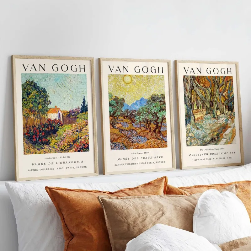 Vincent Van Gogh Exhibition Museum Poster Irises Garden At Arles Landscape Prints Canvas Painting Retro Home Wall Decor Picture