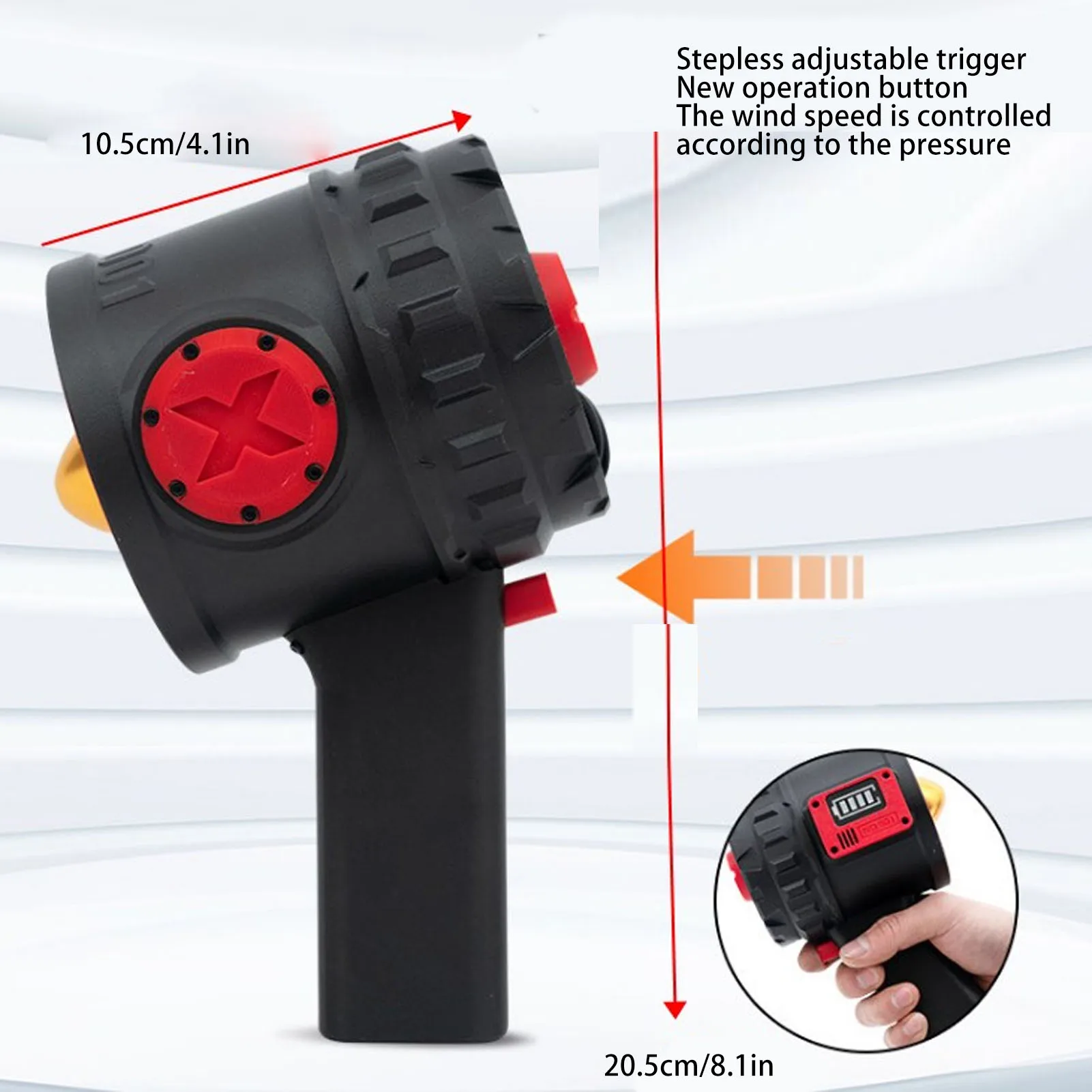 Electric Air Duster Professional Efficient Stepless Speed Adjustable Jet Dry Blower Portable Jet Fan for Computer Keyboard Car