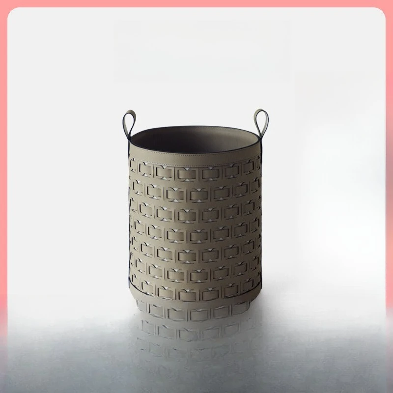 

Household dirty clothes basket High value light luxury leather dirty clothes basket storage basket, large capacity extra large