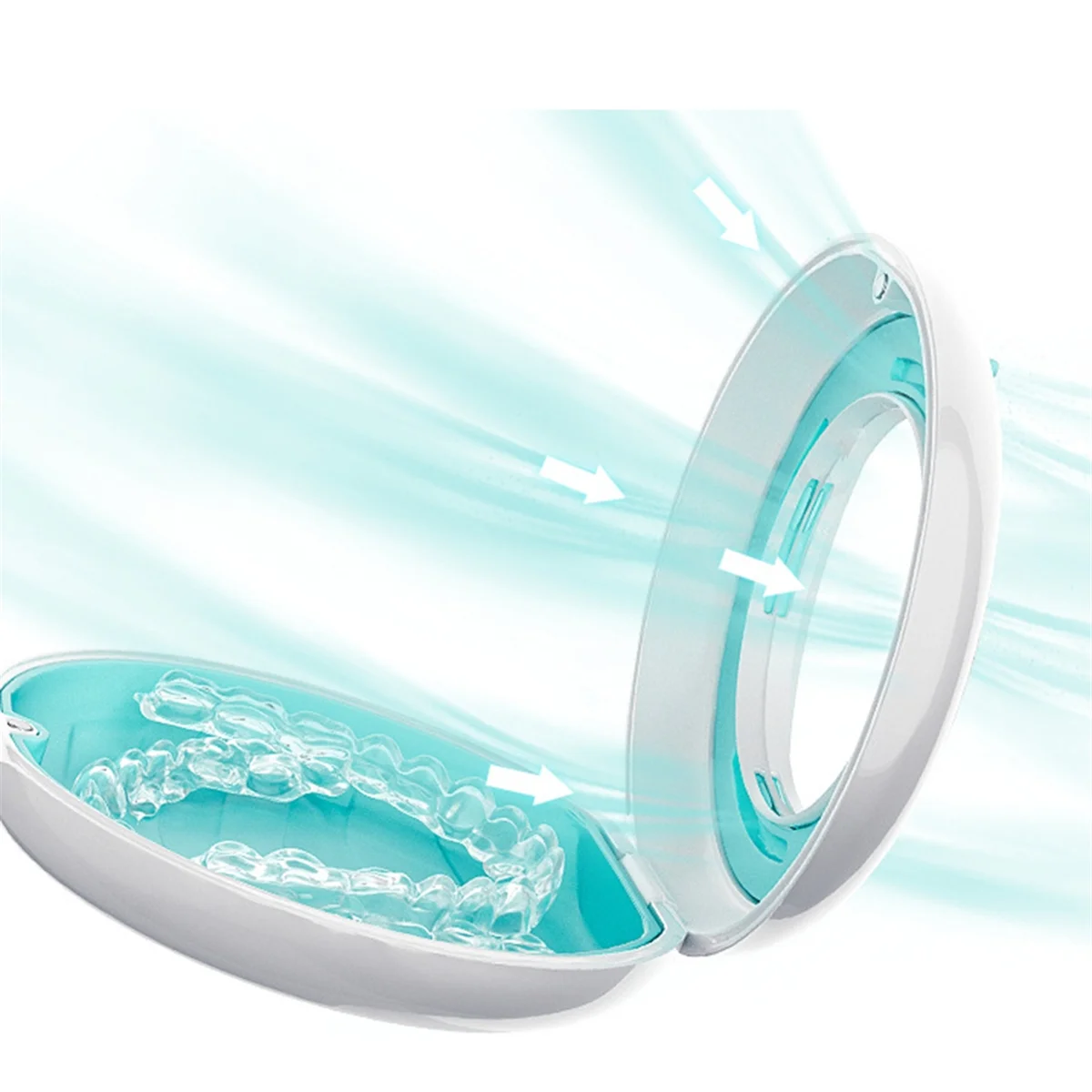 

Braces Box Case Dental Braces Retainer Box with Mirror Mouth Guard Denture Storage Aligner Case Oral Hygiene Organize B