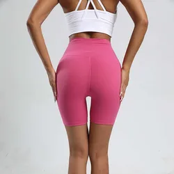 Solid Color Soft Women Sport Yoga Short Soft Compression Support Sweat-Wickin Comprehensive Training Jog Cycling Internal Pocket