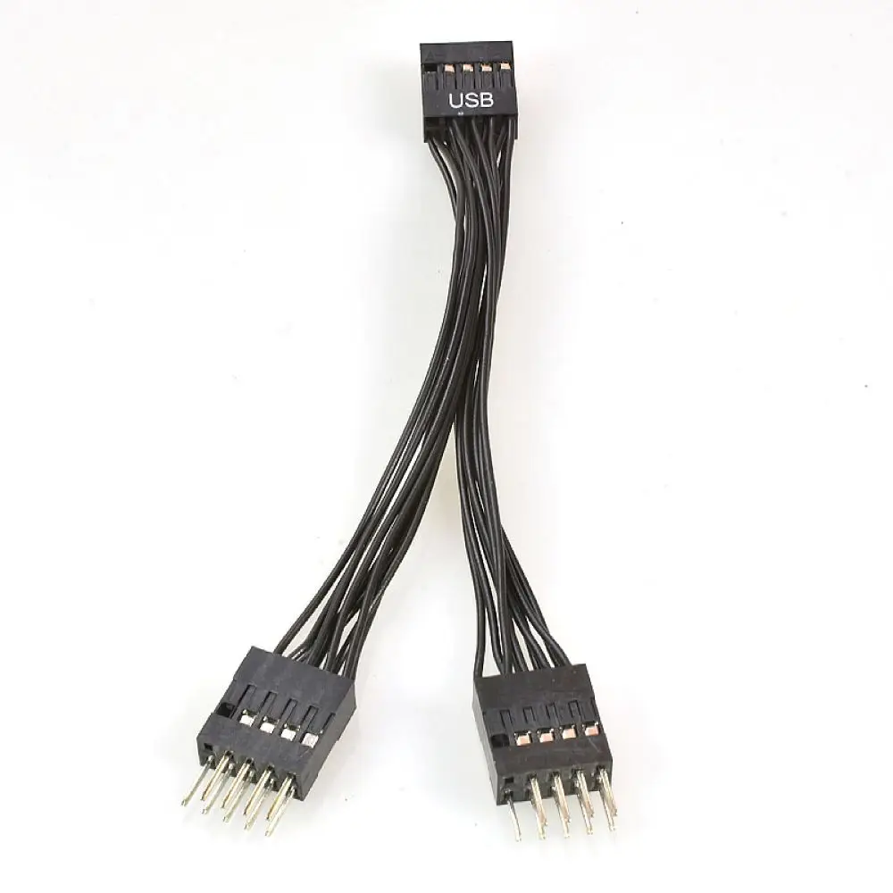 Cable de extensión USB para placa base de ordenador, divisor de Audio HD de 9 pines, 1 hembra a 2 macho Y, 10cm