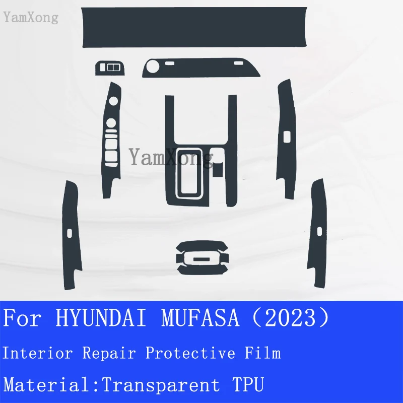For HYUNDAI MUFASA 2023 Car Interior TPU Protective Film Center  Navigation Instrucment Scratch Repair Sticker