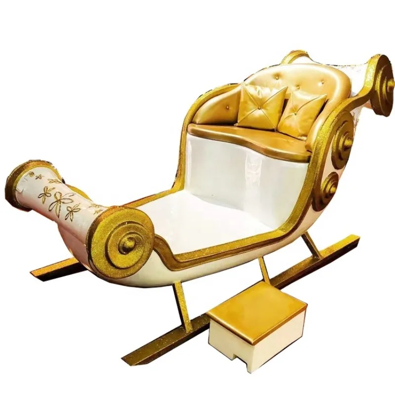 Santa Claus Sleigh Interior Commercial Decoration Large Life Size Fiberglass Sleigh 2 Seats Factory Made Durable Waterproof