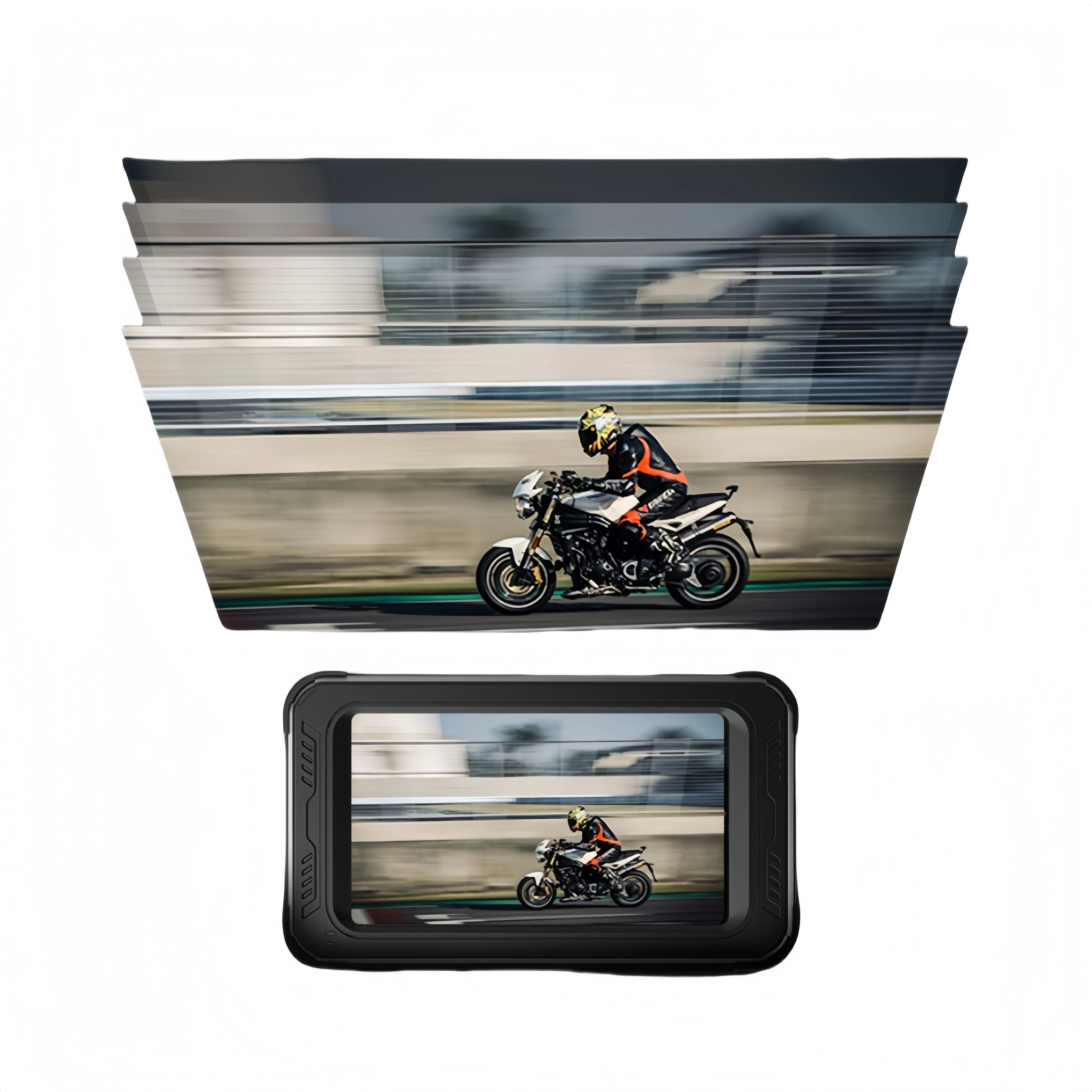

Portable Waterproof Motorcycle Navigation Screen CS69A Wireless Carplay Display with Android Auto
