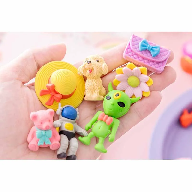 Basisschool Briefpapier Cartoon Schattige Gum Set Creatieve Vliegtuig Dier Auto Speelgoed Gum Kinderen Verjaardagscadeaus