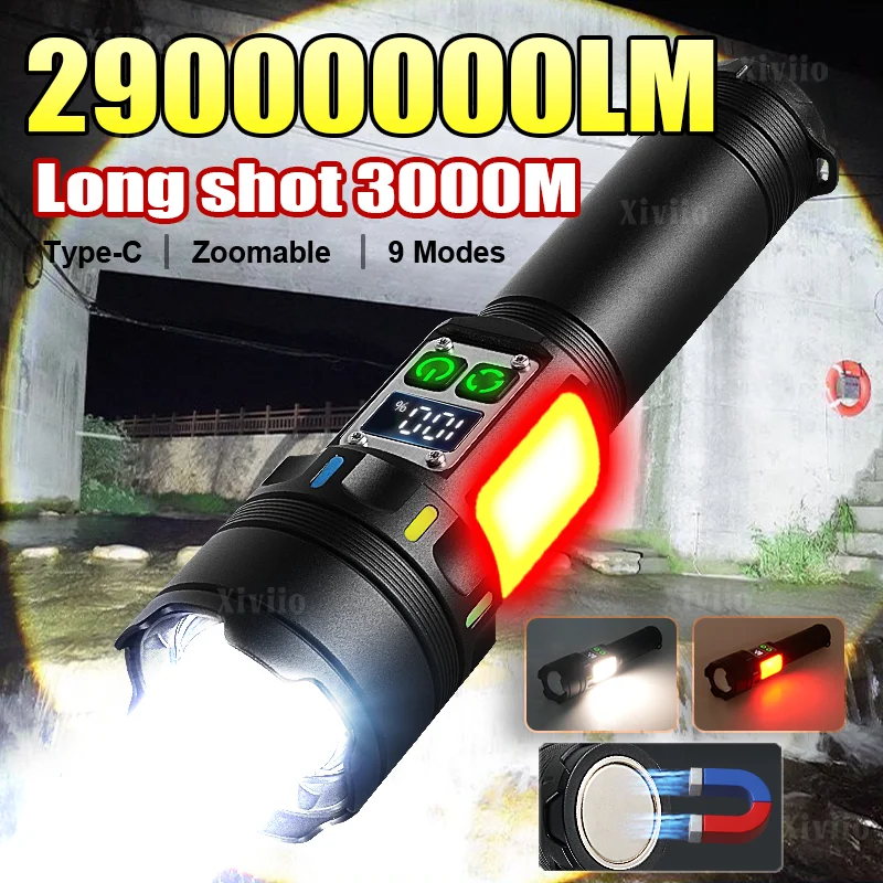 �y�Z�[�����z2025�N �����P�xLED�����d�� 2900000LM �n�C�p���[�����d�� 5000mAh�[�d��LED�����d�� �������Ǝ� �n���e�B���O �L�����v���C�g
