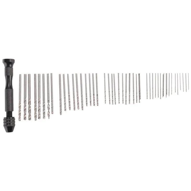 Hand Drill Set Precision Pin Vise With 49 Pcs Mini Twist Drill Bits For Model,Diy,Jewelry Making,Multipurpose Rotary Tool Drilli