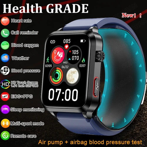 Imagen 1 del producto Para huawei 2025 nuevo reloj inteligente bomba de aire ECG verdadero con precisión presión arterial Airbag salud reloj ácido úrico lípidos en sangre reloj hombres