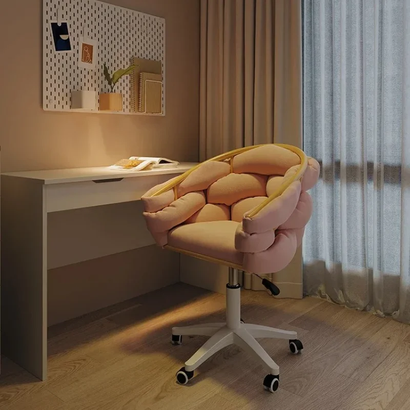 Comfortable Home Makeup Chair for Girls' Bedroom,Computer Chair,  Comfortable Sedentary Lift Swivel Chair, Room Back Chair
