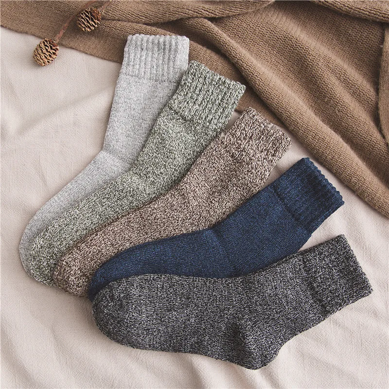 3 Pairs Winter Thick Towel Men's Socks Men's Outdoor Sports Long Socks Cold Resistant Frost Proof Snow Socks for Men Gift 39-44