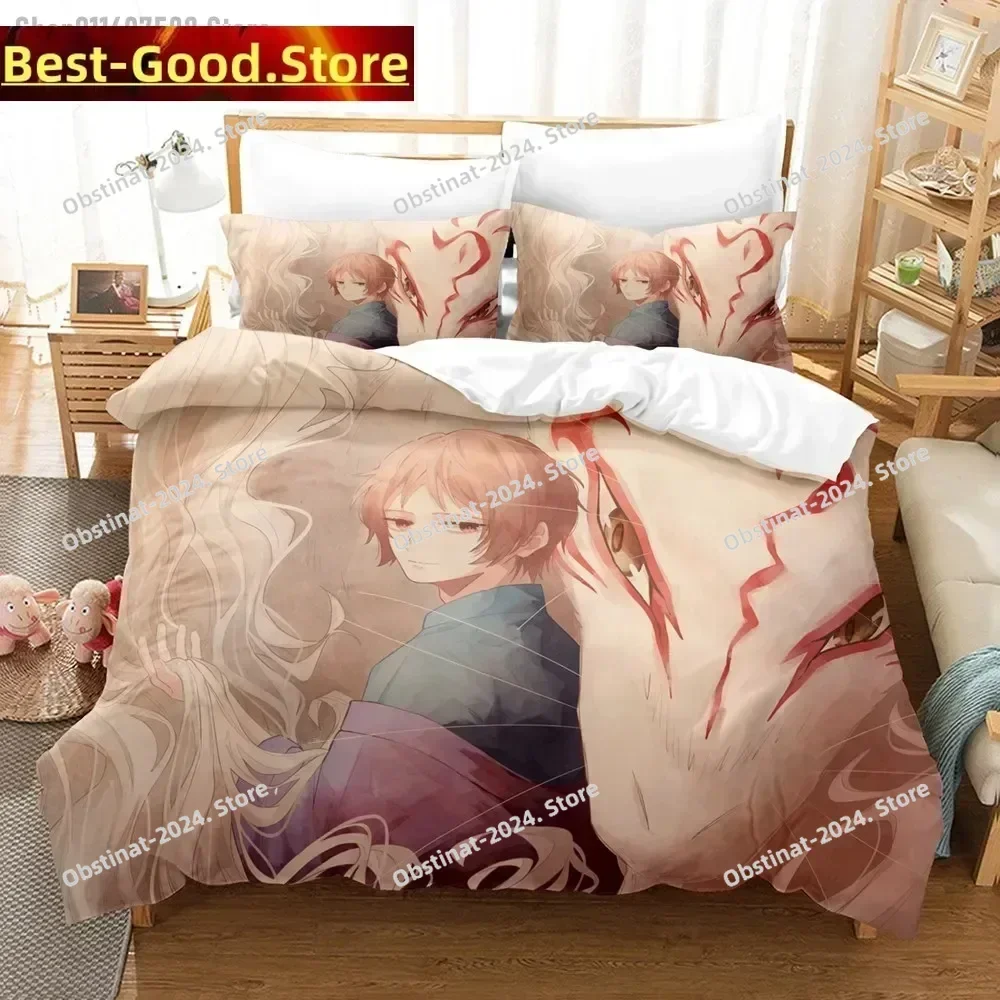 3D Takashi Natsume Bedding Set Natsume's Book of Friends Printed With Pillowcase Duvet Cover Soft Single Double Queen Super King