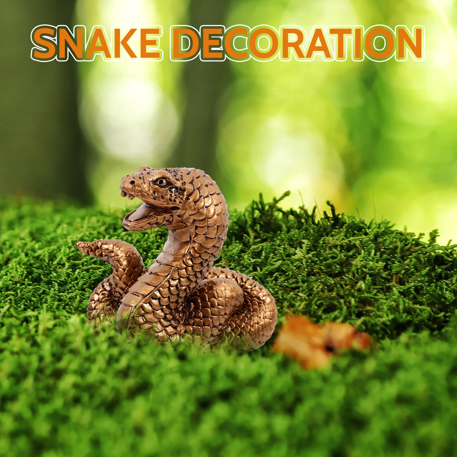 

Resin Snake Zodiac Statue Realistic Scary Decor Lightweight Desktop Garden Yard Balcony Decoration Resin Snake Figurine