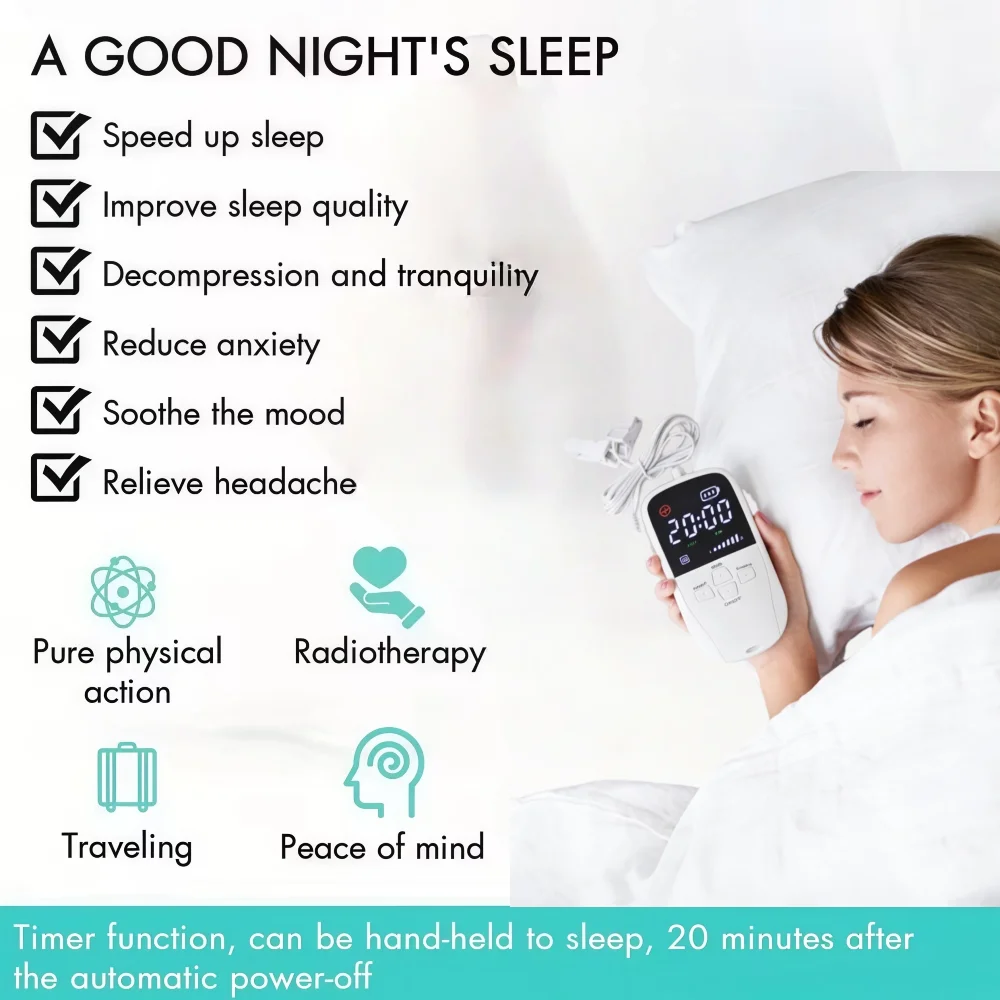 

Portable Nerve Stimulator Sleep Aid Machine USB Charging Ear Clip for Insomnia Brain Massage Stress Relief