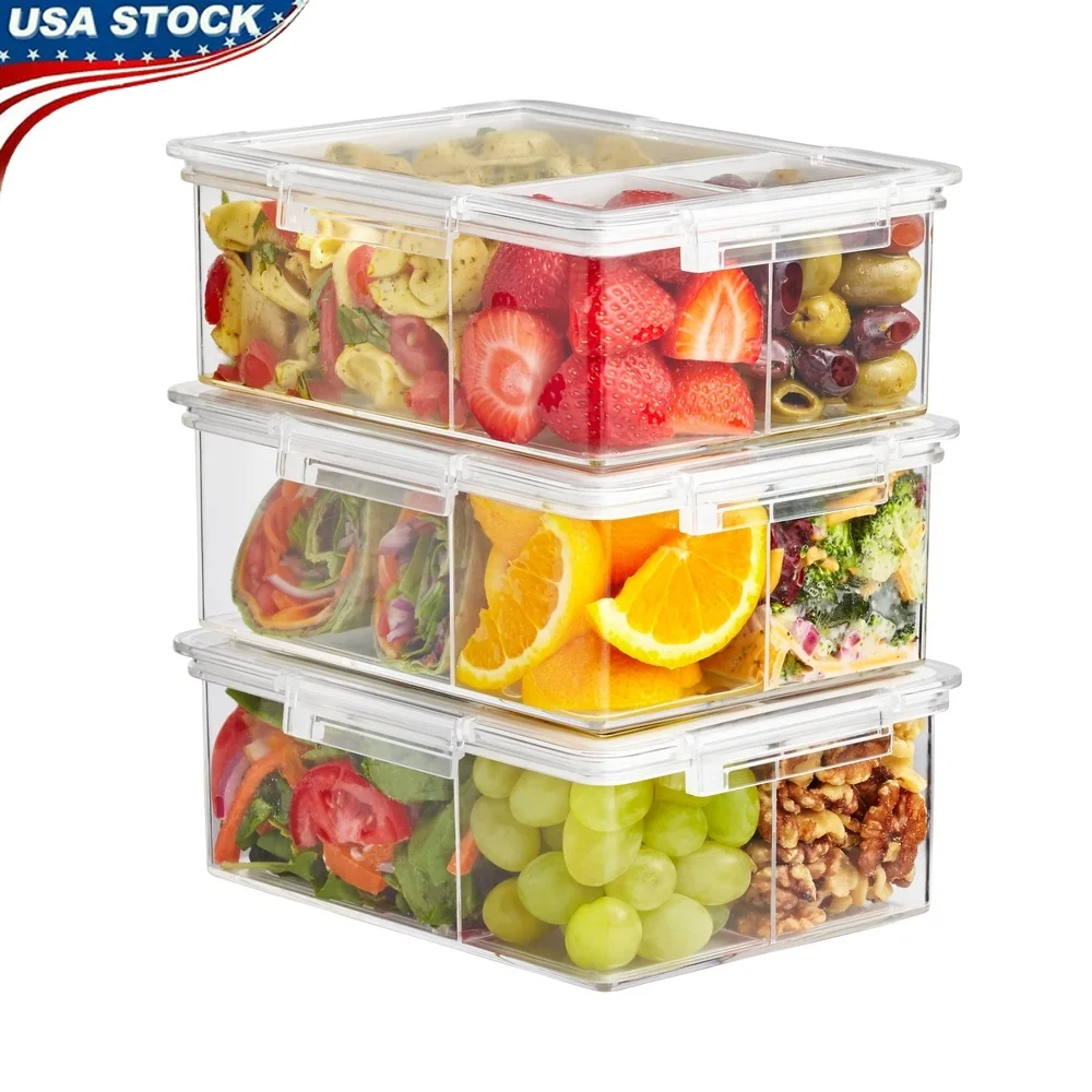 

Герметичная коробка для бенто, прозрачные контейнеры для хранения продуктов питания, набор из 3 микроволновых печей, можно мыть в посудомоечной машине, морозильной камерой, прочный, не содержит BPA, штабелируемый для приготовления еды