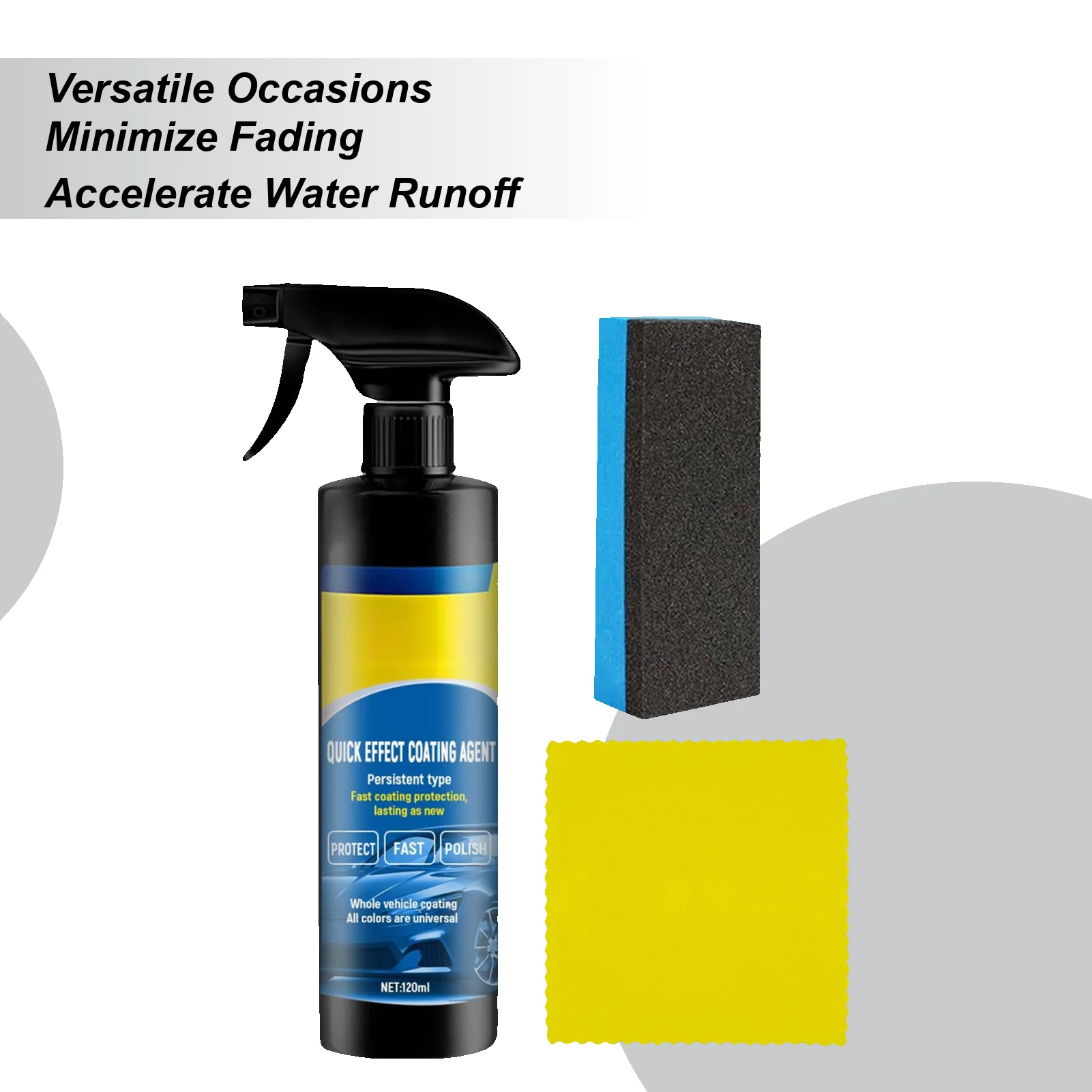 Crystals Coating Agent Spray 120ml Car Paint Refurbishment Brightening Agent Polish Spray Glass Cleaner For Exterior Paint