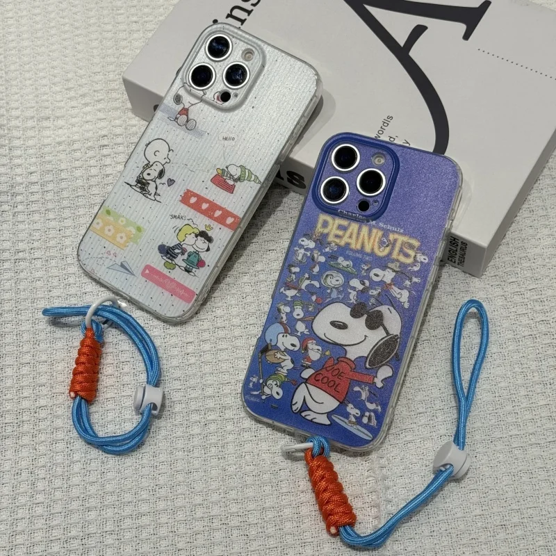 

Cute Cartoon skiing hat Snoopy Charlie Brown Soft TPU Phone Case For iPhone 11 12 13 14 15 16 17 Pro Max Plus Holder Cover