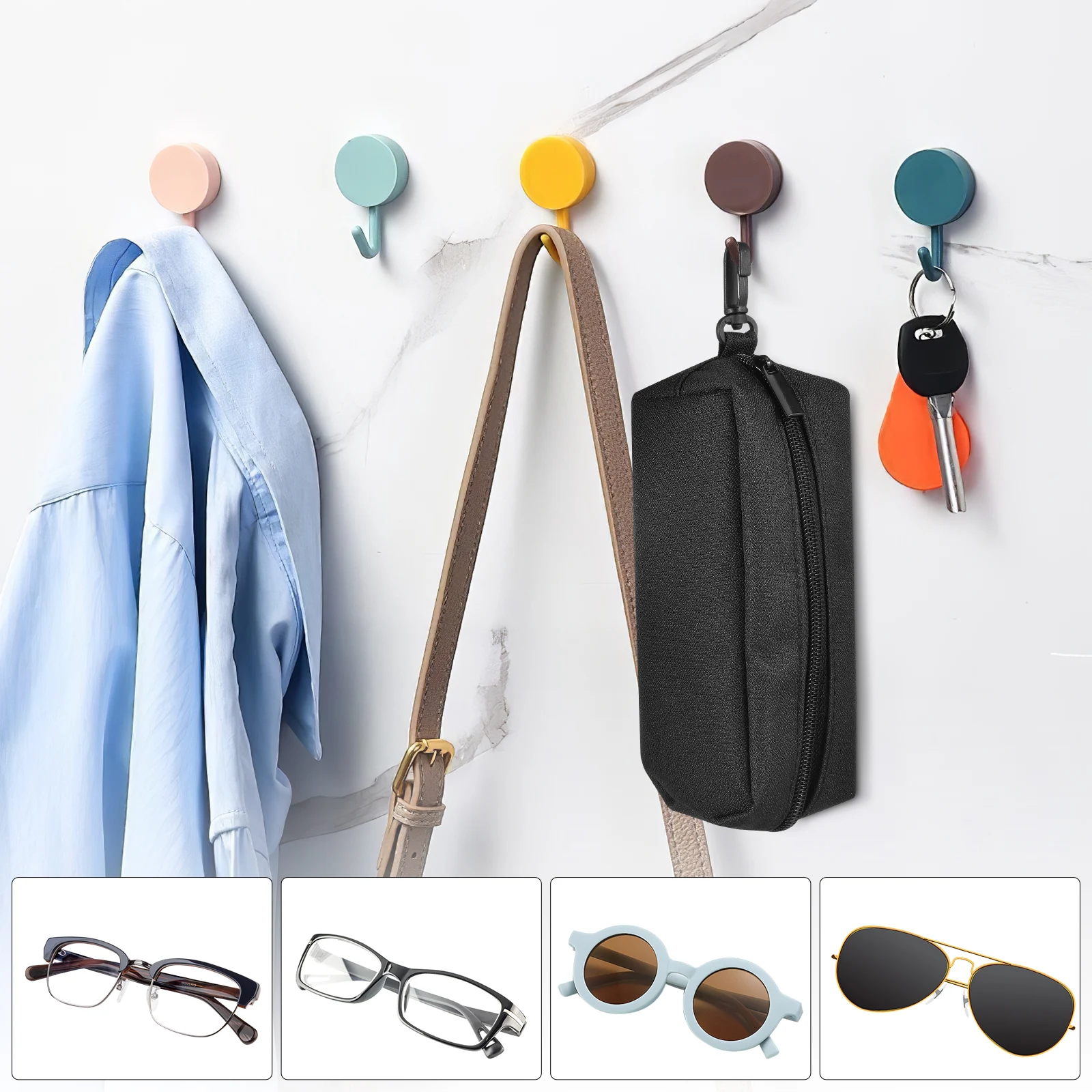 

Dual Glasses Compact Tier Portable Travel Sunglass Compact Glasses Case Thin Sunglasses Pouch Case Soft Pouch Holder Bag