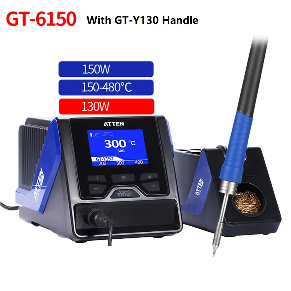 

ATTEN GT-6150 230V soldering station 100W Single Channel soldering iron intelligent lead-free Auto-sleep SMD Rework Station