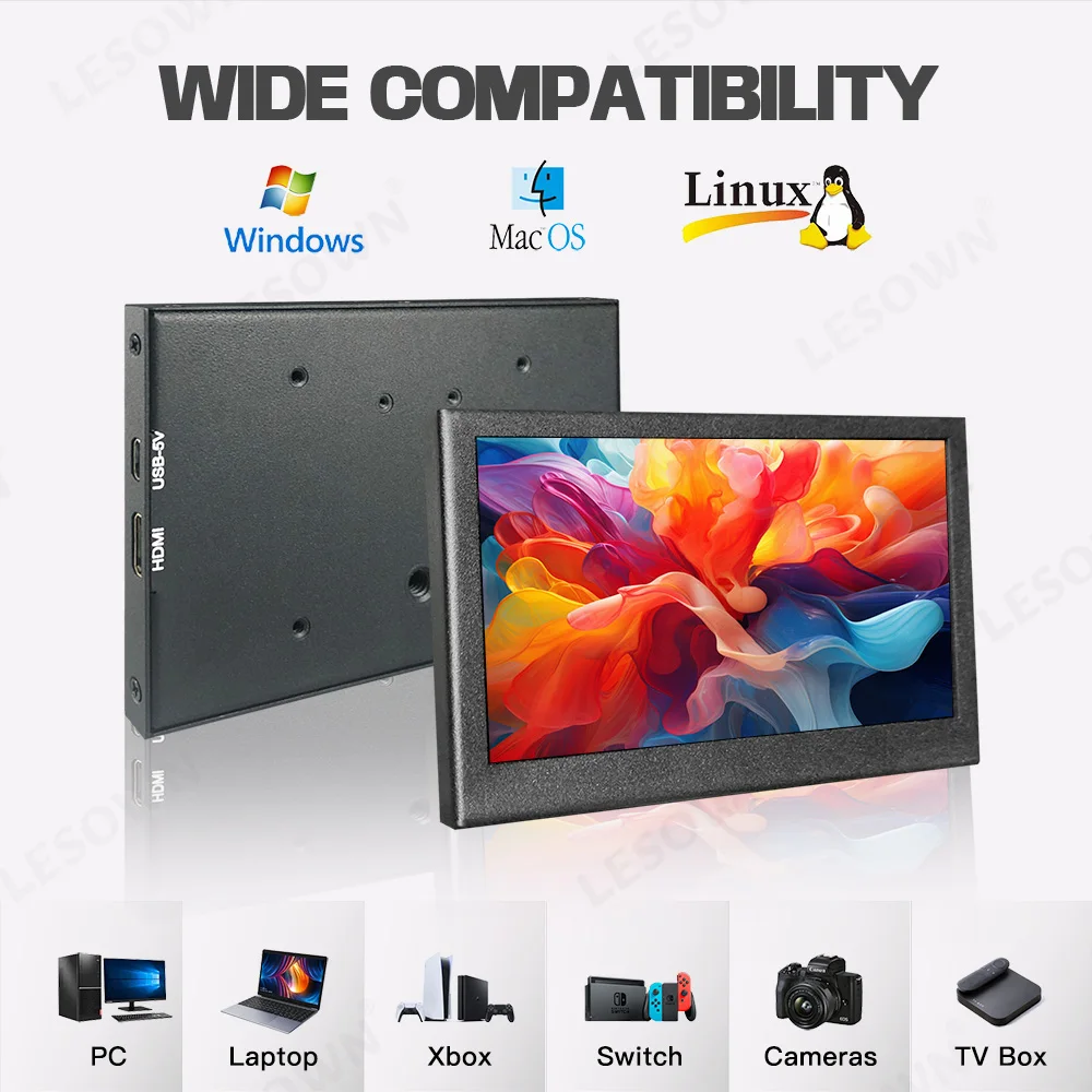 LESOWN 4.3 Inch Touch mini Monitor 800x480 Auxiliary Screen Portable Media Players Small Camera Video Field Monitor for TV Box