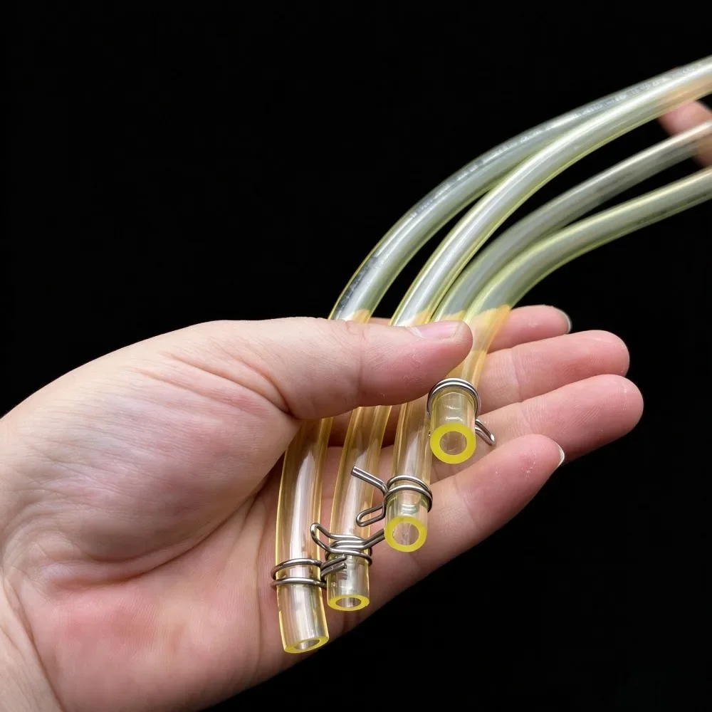 Yellow TPU Fuel Hose Oil Resistant Flexible Petrol Pipe With 304 Stainless Steel Clamp For Car Motorcycle Vehicle ID 5*8/5*9mm