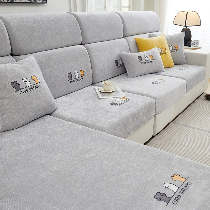 Chenier sofa cover all inclusive universal cover with plush pillowcase sofa dust protection cover