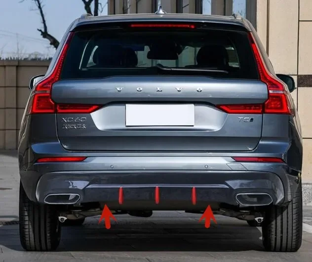 ABS Carbon Fiber Rear Bumper Trunk Diffuser Spoiler Cover For  VOLVO XC60 2018 2019 2020 2021 2022