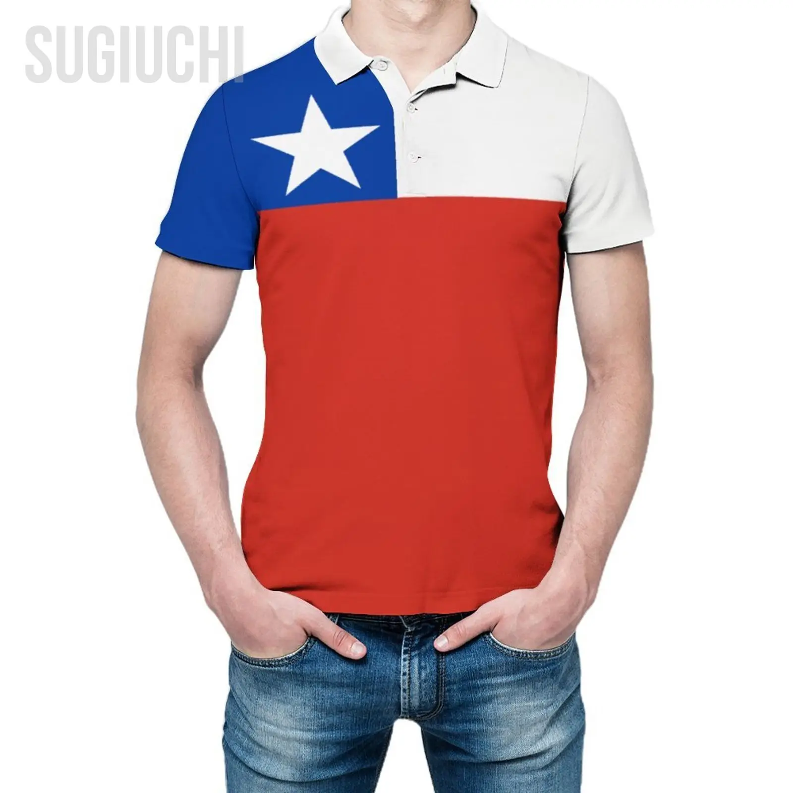 

Unisex Polo Shirt Chile Flag 3D Print Man Polo Fashion Clothing Tracksuits Short Sleeves