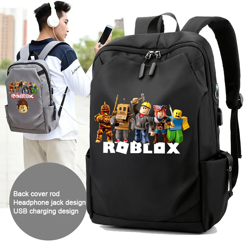 ROBLOX Women Men Backpack Anime Boy Girl Knapsack Teenager Cartoon Print School Bag Book Bag Rucksack School Supplies Gift