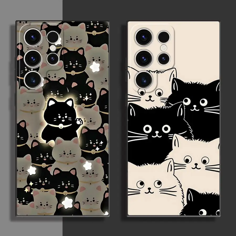 Oil Painting Cat Phone Case for Samsung Galaxy S22 Plus S21 5G S21 FE S24 S25 Ultra S20 S23 Ultra S22 Ultra Cover