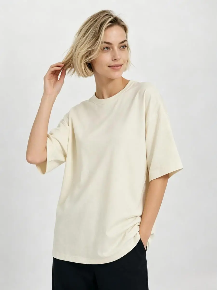 Trendige Damen-T-Shirts aus 100 % Baumwolle: Dünne Modal-T-Shirts mit Rundhalsausschnitt für Business und Pendeln – Spezielles, frisches Modell 2026
