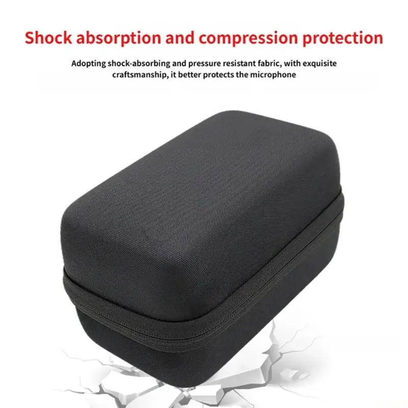 B03F Shockproof Mini Microphone Carry Bag With Interior Compartments Black