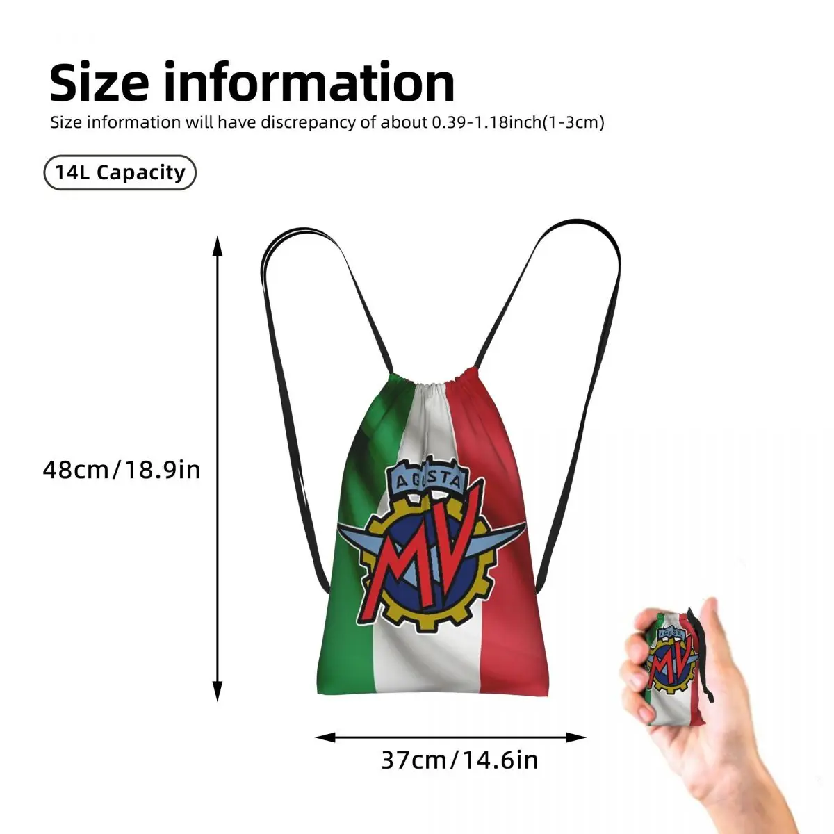 Motorcycle Doormat MV Agusta Drawstring Backpack hiking cycling Bag Lightweight Foldable Storage Drawstring Bag for Men Women