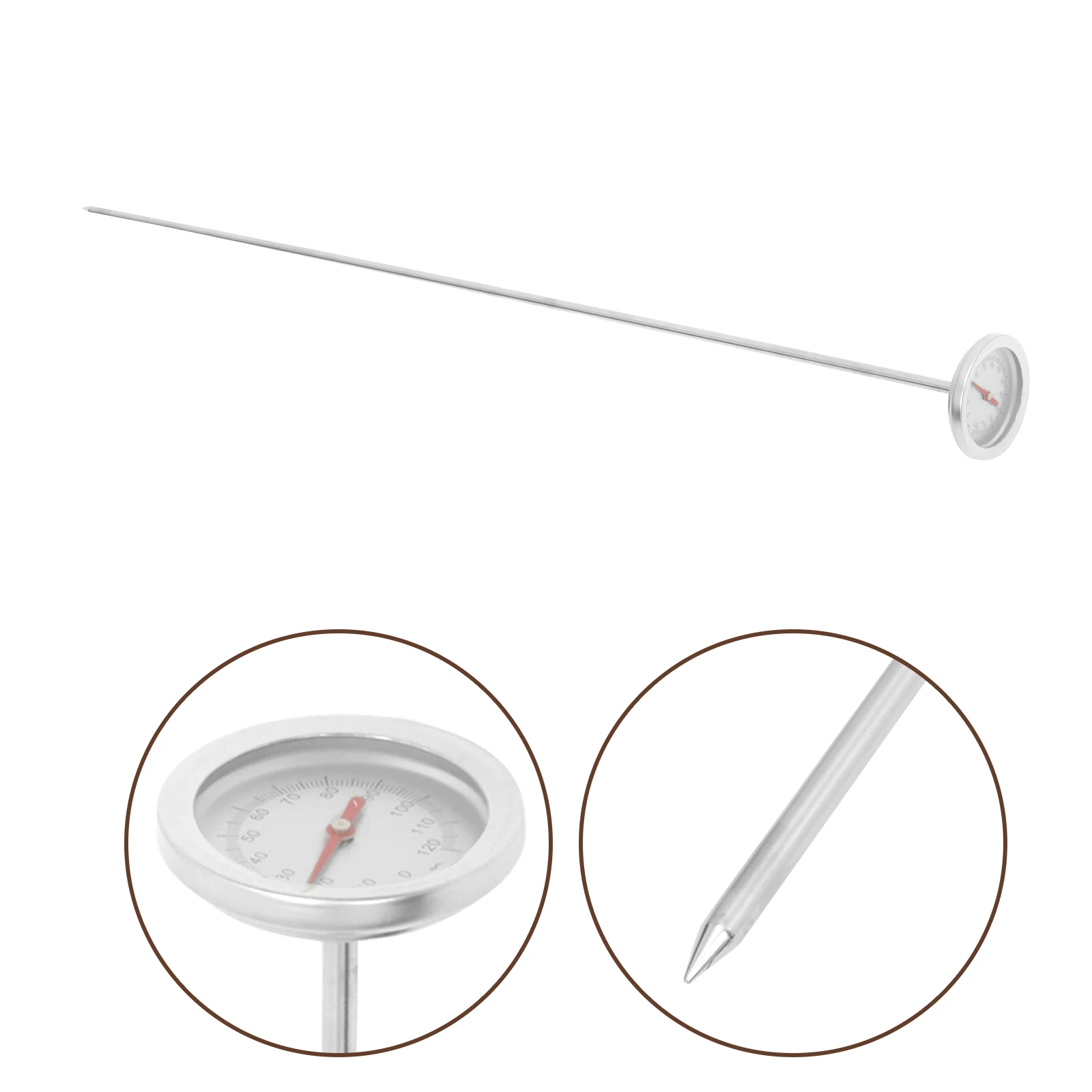 

Soil Temperature Gauge Reusable Stainless Steel Long Stem Probe Compost Thermometer for Gardening Lawn Backyard Outdoor