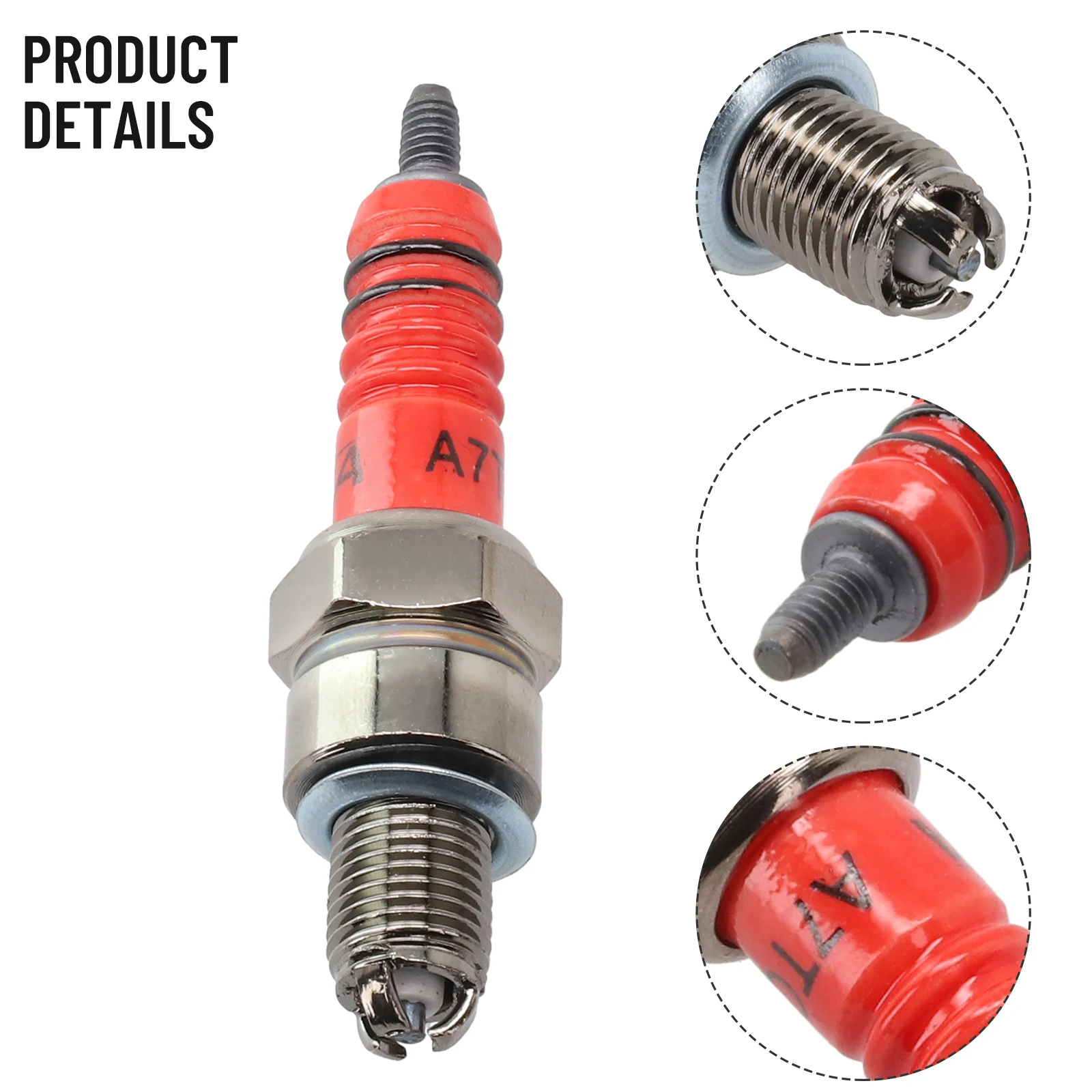 Motorcycle Spark Plug Iridium Spark Candles High Performance 3-Electrode A7TC Motorcycle Ignition Accessories For 50CC-150CC ATV