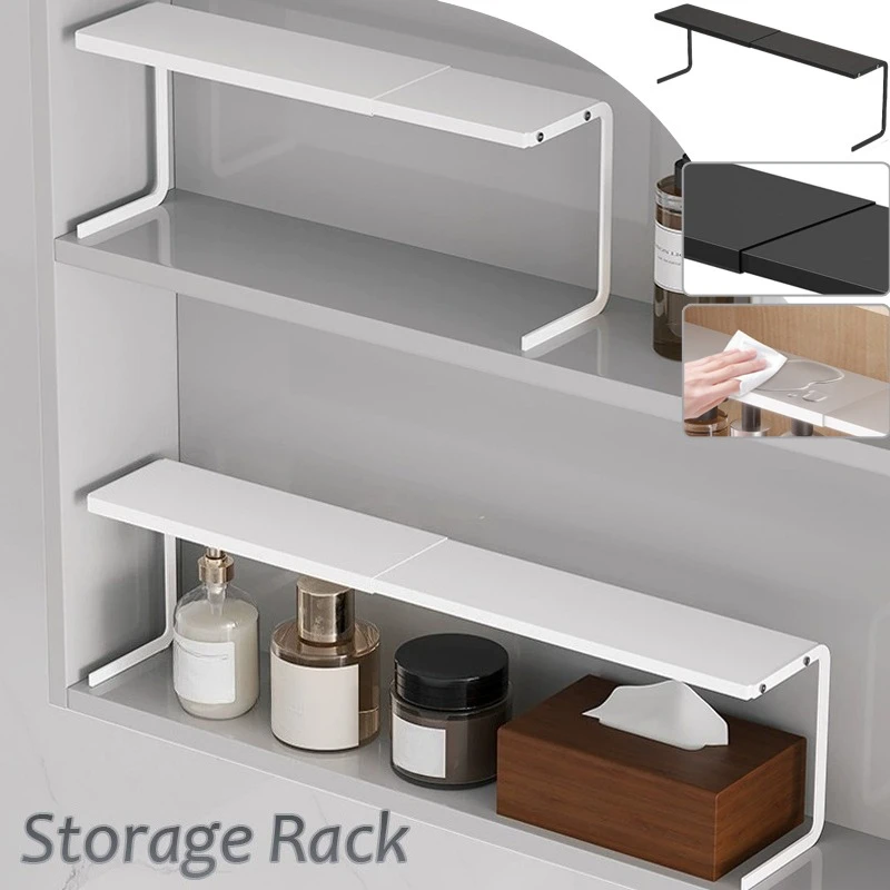 1pc retrátil casa armário de cozinha rack armazenamento economia espaço empilhável guarda-roupa organizador armazenamento hogar porta temperos