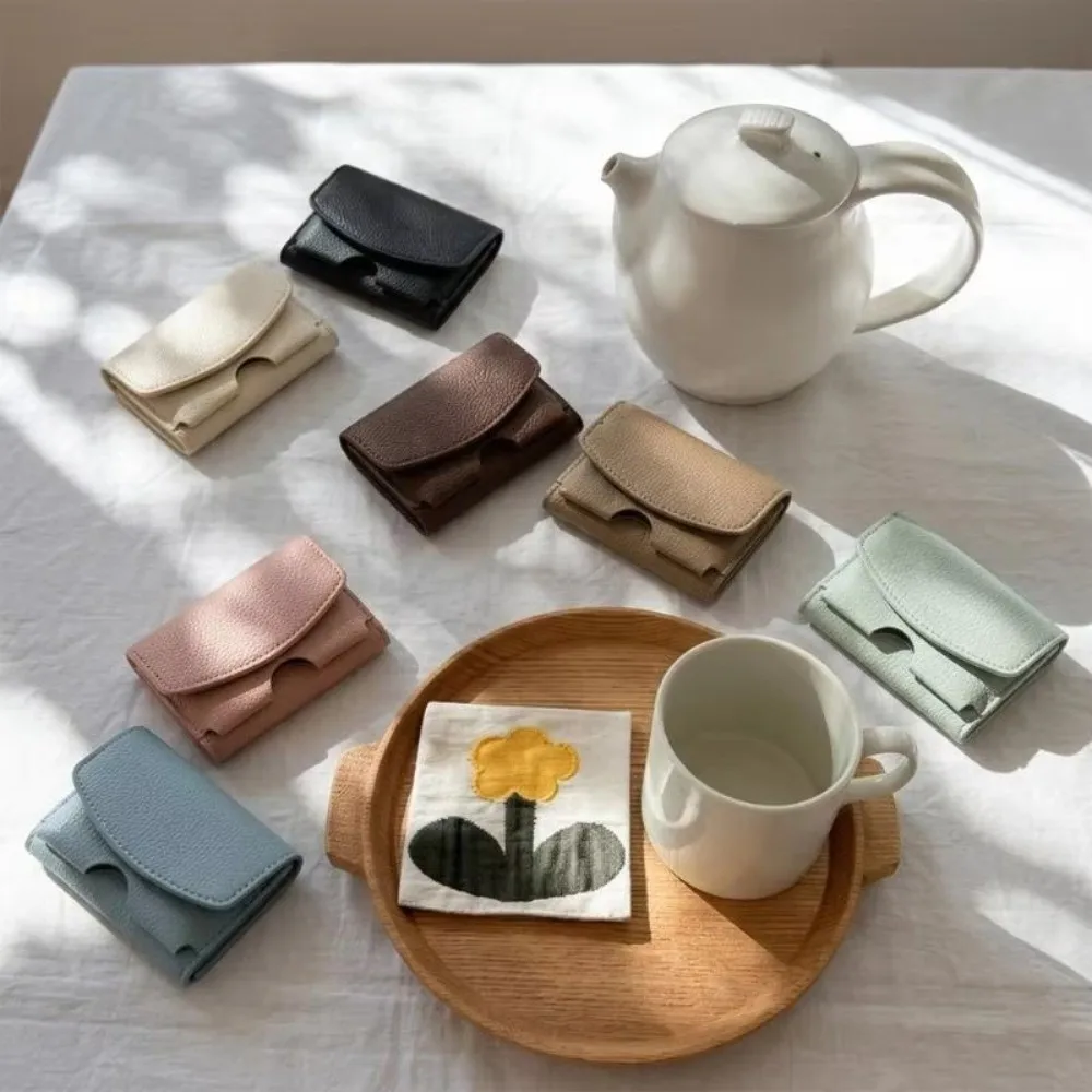 Mini PU Leather Short Women Wallet Coin Pocket Ins Style Mini Bifold Purse Compact Design Ladies Clutch Wallet For Women