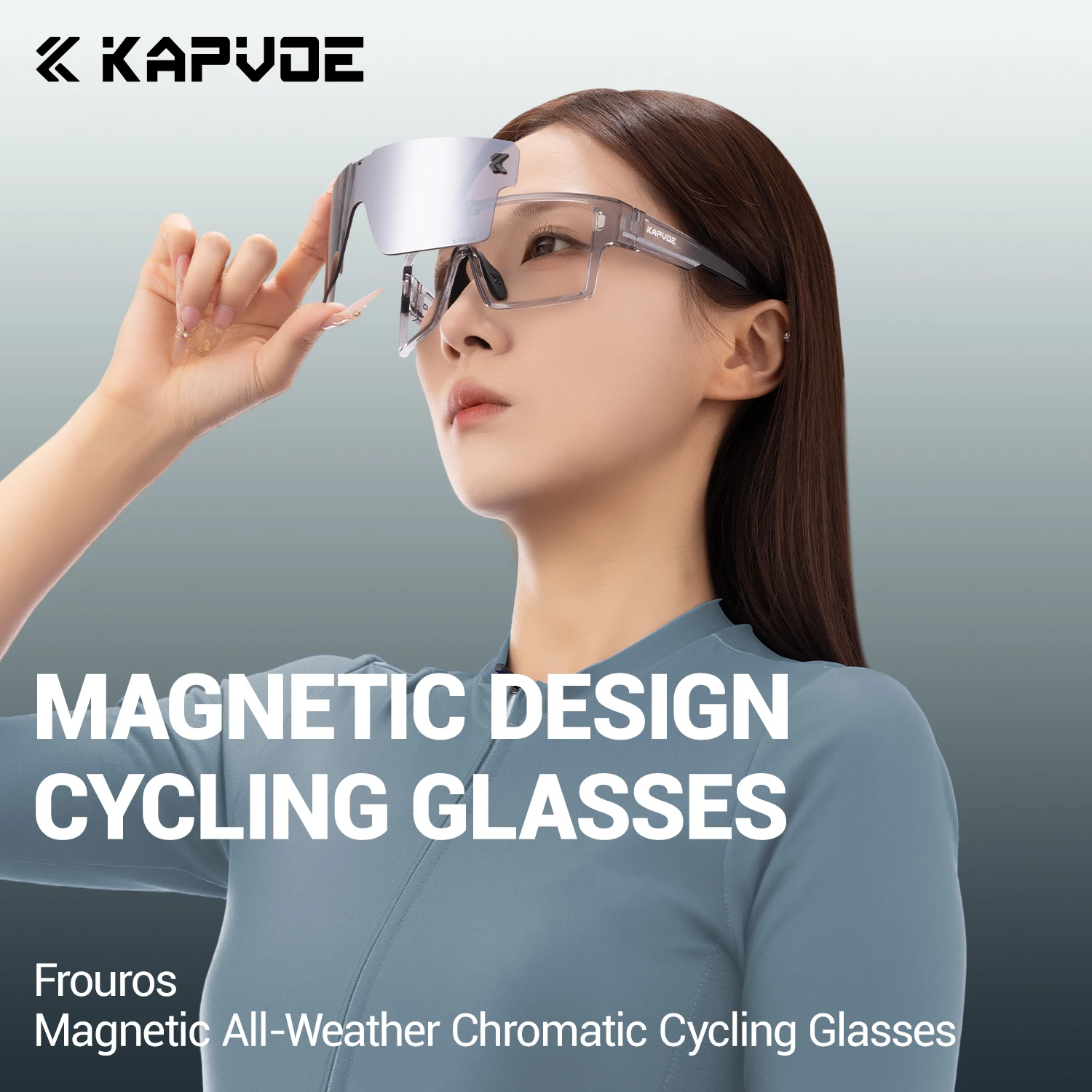 KAPVOE Doppio magnete assorbe strati Occhiali da ciclismo Occhiali da sole sportivi all'aria aperta di moda Occhiali da bici da strada MTB Occhiali da sole da guida