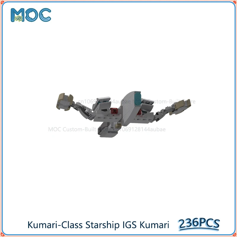 Kumari-Class Starship IGS Kumari Modelo MOC Blocos de Construção Aeronave Espacial Montar Tijolos DIY Exibição Criativa Brinquedos Presentes 236PCS